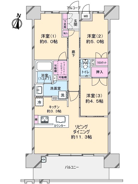 クレアホームズ高知本町間取り図