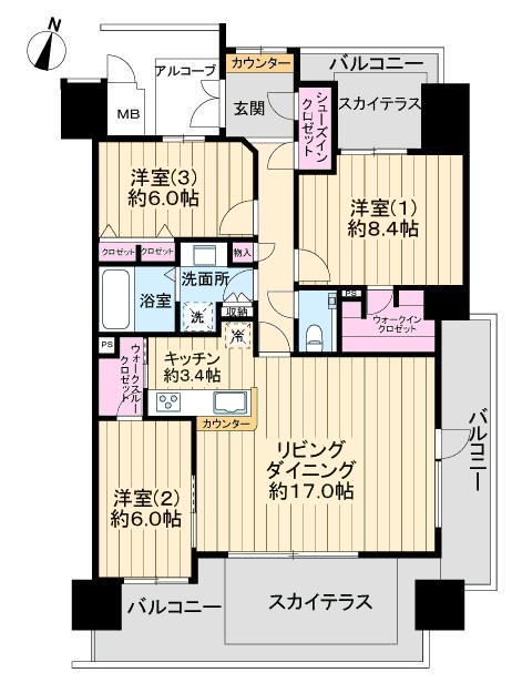 ロイヤルガーデン鷹匠公園間取り図