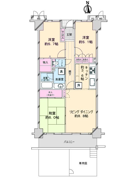 サーパス鴨部間取り図