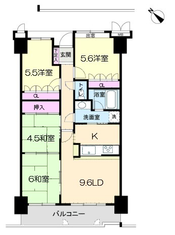 サーパス大津4LDK間取り図