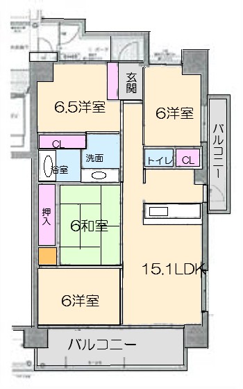 サーパス高須東4LDK間取り図