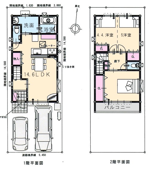 秦南町2丁目新築住宅間取り図