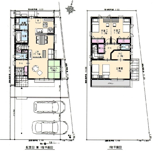 介良乙新築住宅A号地間取り図