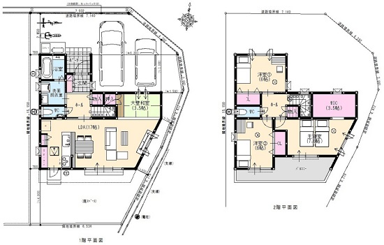 高知市瀬戸西1丁目新築住宅間取り図